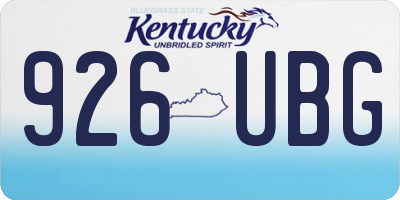 KY license plate 926UBG