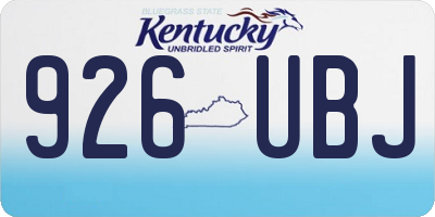 KY license plate 926UBJ