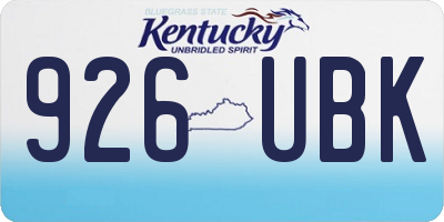 KY license plate 926UBK