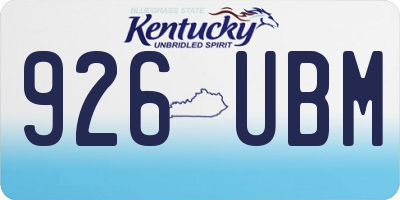KY license plate 926UBM