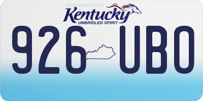 KY license plate 926UBO