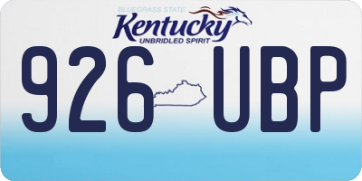 KY license plate 926UBP