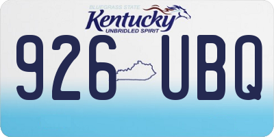 KY license plate 926UBQ