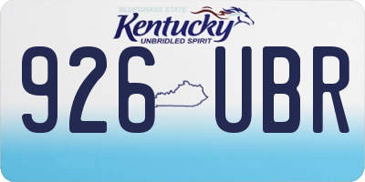 KY license plate 926UBR