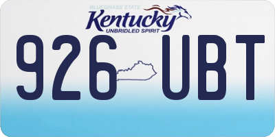 KY license plate 926UBT