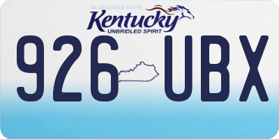 KY license plate 926UBX