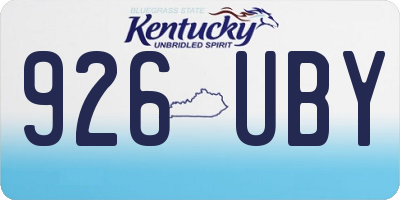 KY license plate 926UBY