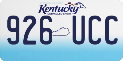KY license plate 926UCC