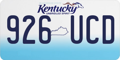KY license plate 926UCD