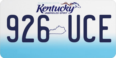KY license plate 926UCE