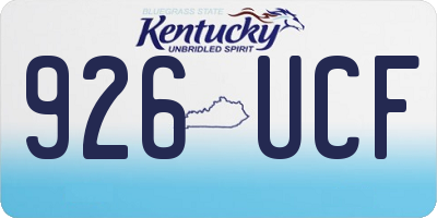 KY license plate 926UCF