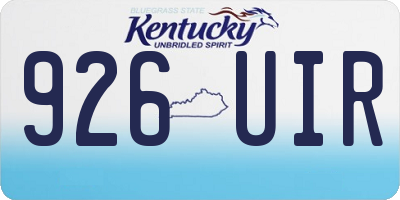 KY license plate 926UIR