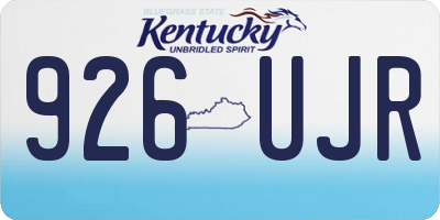 KY license plate 926UJR