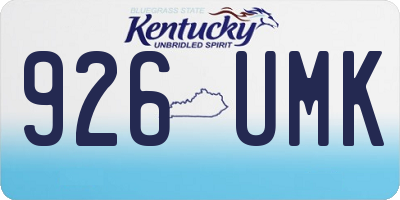 KY license plate 926UMK
