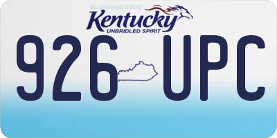KY license plate 926UPC