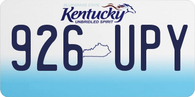 KY license plate 926UPY