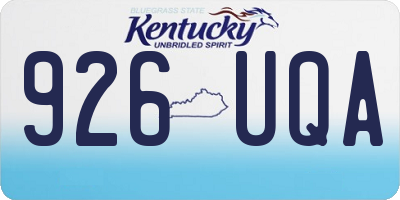 KY license plate 926UQA