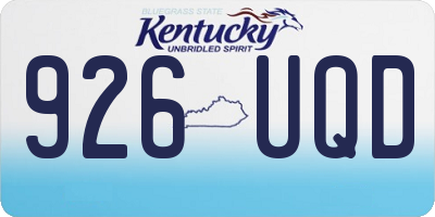 KY license plate 926UQD