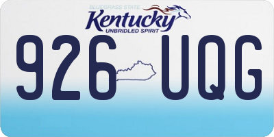 KY license plate 926UQG