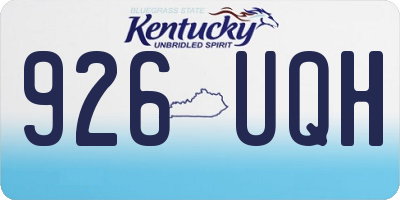 KY license plate 926UQH