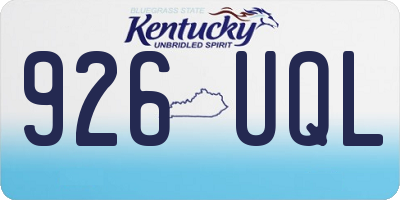 KY license plate 926UQL