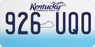 KY license plate 926UQO