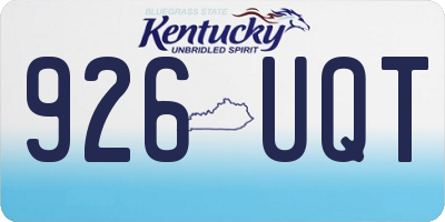 KY license plate 926UQT