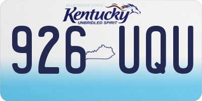KY license plate 926UQU