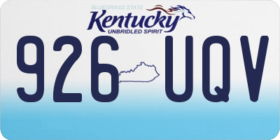 KY license plate 926UQV