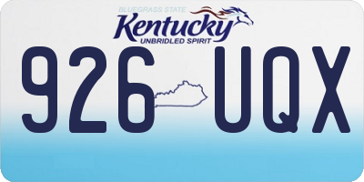 KY license plate 926UQX