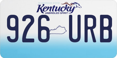 KY license plate 926URB