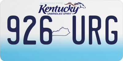 KY license plate 926URG