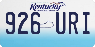 KY license plate 926URI