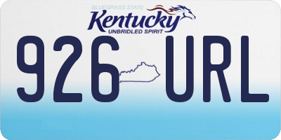 KY license plate 926URL