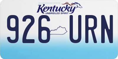 KY license plate 926URN