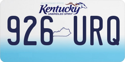 KY license plate 926URQ