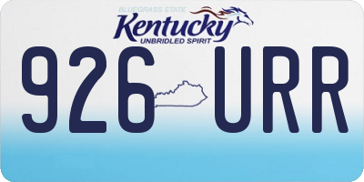 KY license plate 926URR