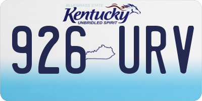 KY license plate 926URV