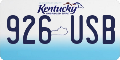 KY license plate 926USB