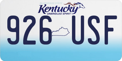 KY license plate 926USF