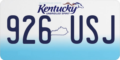 KY license plate 926USJ