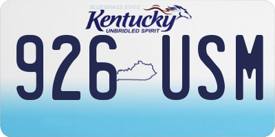 KY license plate 926USM