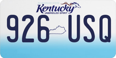 KY license plate 926USQ