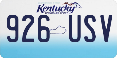 KY license plate 926USV
