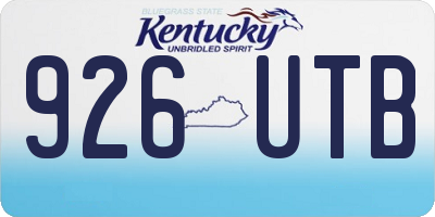 KY license plate 926UTB