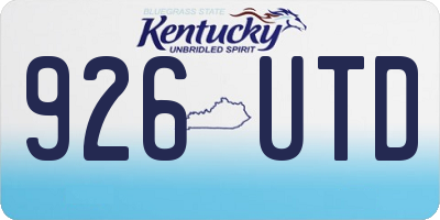 KY license plate 926UTD