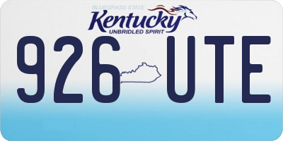 KY license plate 926UTE