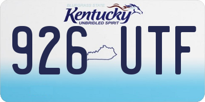 KY license plate 926UTF
