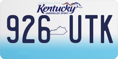 KY license plate 926UTK
