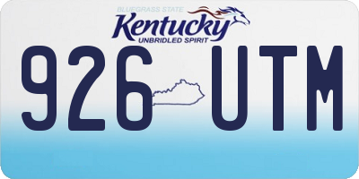 KY license plate 926UTM
